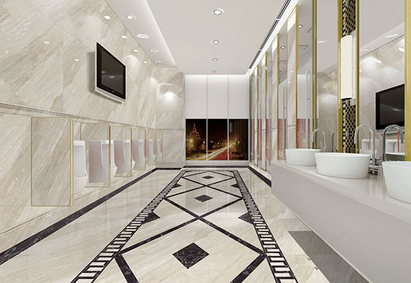 金艾陶全抛釉瓷砖天堡石KYS8062高档洗手间效果图