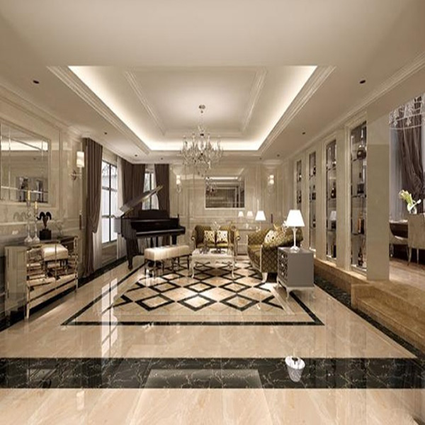 03金艾陶大理石瓷砖：黑金花KYB8017空间铺贴效果图