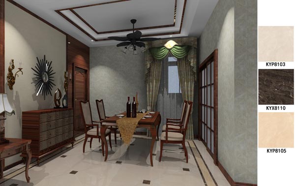 金艾陶瓷砖应用效果：大沥碧桂园·华府01户型装修效果鉴赏