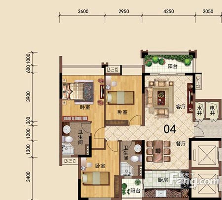 金艾陶家装：佛山大沥碧桂园华府115㎡美式装修效果鉴赏