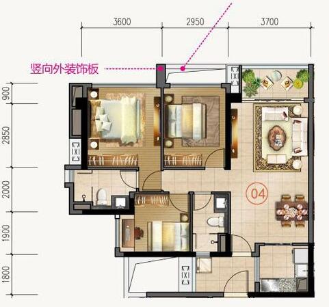 金艾陶家装：佛山合景新鸿基·泷景96㎡简约现代装修效果鉴赏