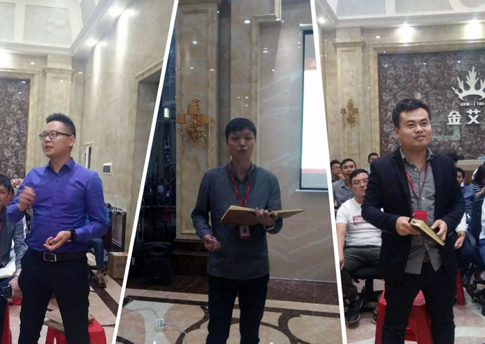 2017年11月2日晚，生命不息，学习不止金艾陶法定学习日，11月全公司人员学习会圆满结束，一起分享《干法》，乐于工作，开心生活，即使在苦难中，只要拼命工作，就能带来不可思议的好运。过好每一天，就是成功之道！